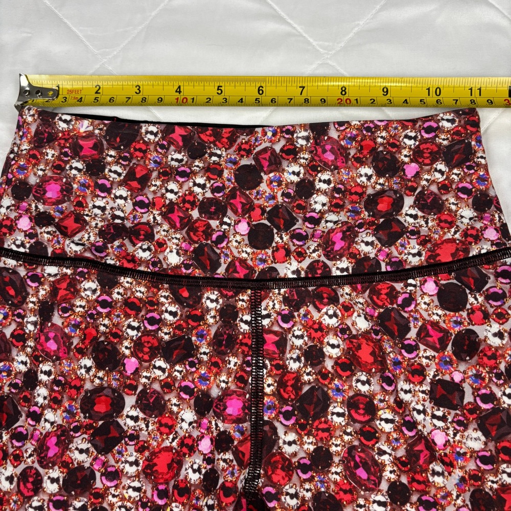 Victoria Sport Gem Print Leggings XS Red Pink Jewel Pattern Yoga Active - Picture 8 of 10